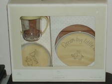 POTTERY BARN BABY Nursery Feeding Set DREAM BIG LITTLE ONE 3 Pc Set NIB