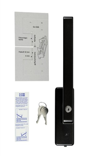 GU Sliding Door Swivel Handle K-13971-02-L-5, Brown, DIN Left, Lockable - Picture 3 of 6