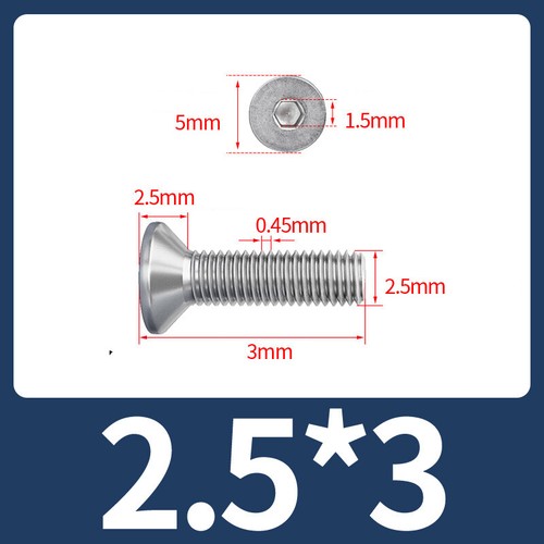 Tornillos de cabeza avellanada Allen de acero inoxidable hexagonal cabeza plana tornillo de máquina - Imagen 38 de 239