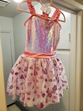 Gracie Children's Costumes Dance Ballet Dress Pink Sequins  Hearts Size IC