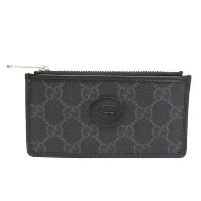 Gucci Interlocking G 697717 Leder GG Supreme Kartenetui Schwarz BF574554