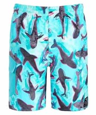 NWT Laguna Big Boy's Swim Board Shorts Trunks Shark Print All Over XL 18/20 