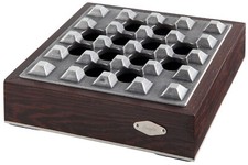 ANGELO CIGAR ASHTRAY METAL/WOOD HUMIDOR HOLD 4 CIGARS GIFT BOX