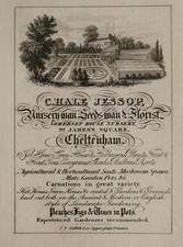 1826 ANTIQUE CHELTENHAM PRINT TRADE ADVERT C HALE NURSERYMAN SEEDSMAN FLORIST