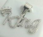 <!--F#f_0-->NEW RHODIUM Plated Genuine 925 Sterling SILVER - KING - CZ pendant for necklace<!--F/-->