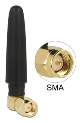 DELOCK 12624 - WLAN 802.11 b/g/n Antenne SMA Stecker 90° 2 dBi...(A7)