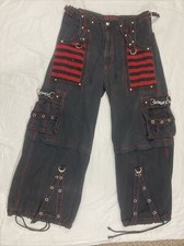 Vtg Y2K TRIPP NYC Goth Raver Wide Chain Bondage Strap Pants Daang Goodman L