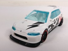 Honda Civic Custom Hot Wheels 2023 HW Drag Strip 172 White PR5 Rims 1:64 Loose