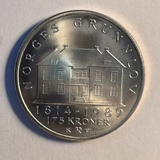 NORWAY 175 Kroner 1989 Silver Coin - Commemorating 175 Years of Constitution