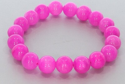  Mashan Jade pink 10mm Kugel Schmuck Edelstein Armband 10S227 - individuelle Grö