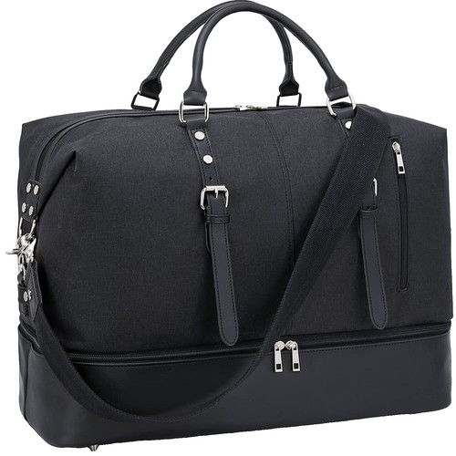 JT Madison Black Genuine Leather Feed Bag Duffel Backpack | eBay display picture 1