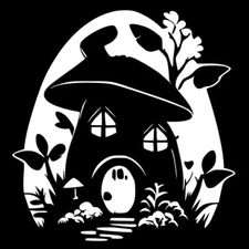 Fairy House White Vinyl Decal Car Truck Window Laptop Notebook Tablet Tumbler