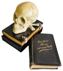 VINTAGE MEMENTO MORI PRIESTS ALTAR TABLE CHAMBER BOOK HOLDER SCULPTURE