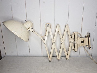 Lampe Leuchte Kaiser Idell Scherenlampe  Weiß Verstellbar Art Deco Metall /