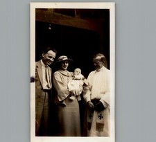 Antique 1940's Babies Baptism  Black & White Photography Photo P2