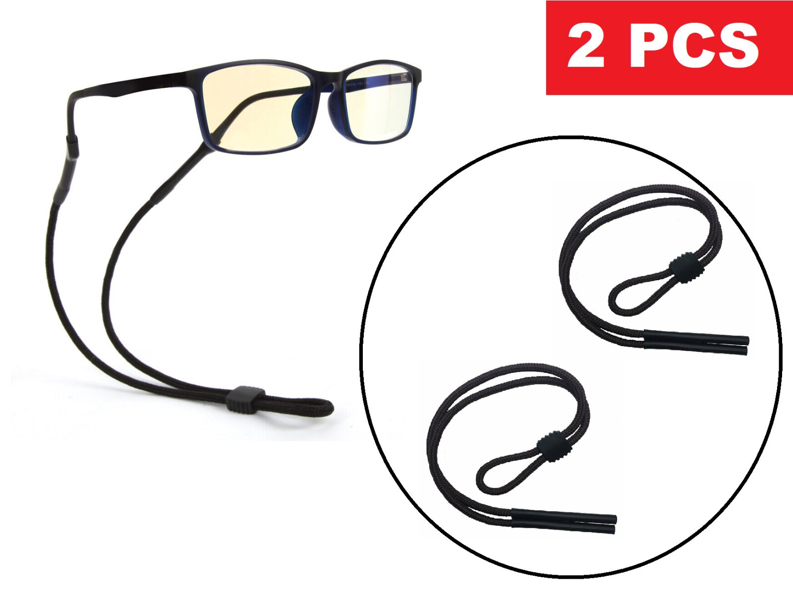 2 Pack Eyeglasses Strap Neck Cord Sunglasses Rope String Lanyard Holder