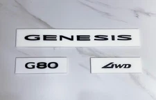 Rear Trunk Glossy Black emblem Full set for 2017-2026 Genesis G80