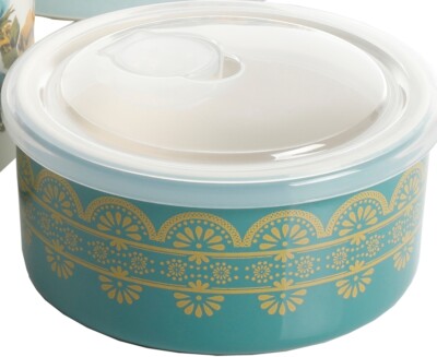 Pioneer Woman Nan Green 5 Stoneware Food Container Trinket Bowl Vent Lid New Ebay