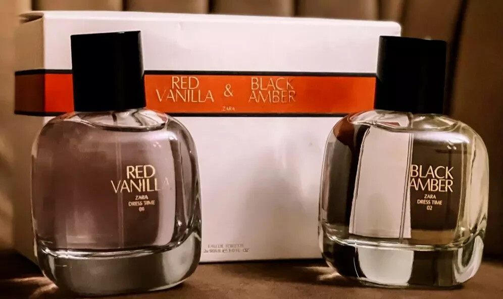 Zara Red Vanilla Black Amber Duo Set Perfume X 90ml Spray