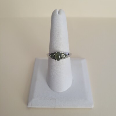 Italian Natural Vesuvianite Plat Over Sterling Silver Ring (Size 8) 1.25 Cts