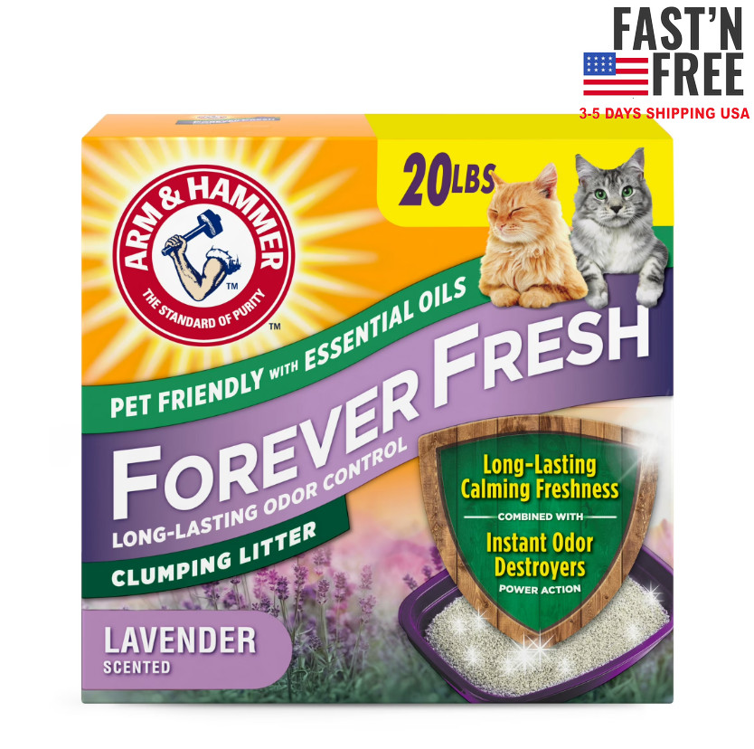 ARM & HAMMER Forever Fresh Clumping Cat Litter, Lavender Essential Oils, 20 lb