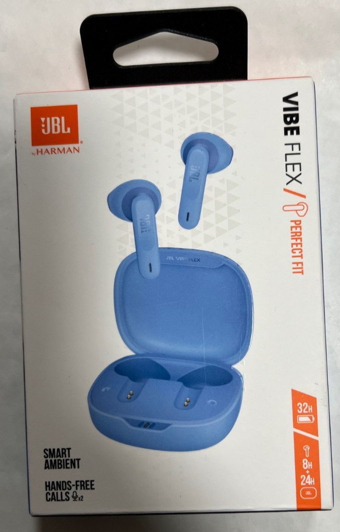 JBL Vibe Flex Wireless In-Ear Earbuds Blue USED