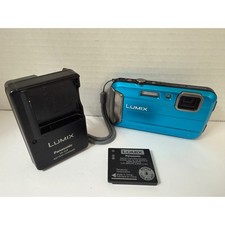 Panasonic Lumix DMC TS25 Blue 23FT Waterproof Digital Camera  Battery  Charger