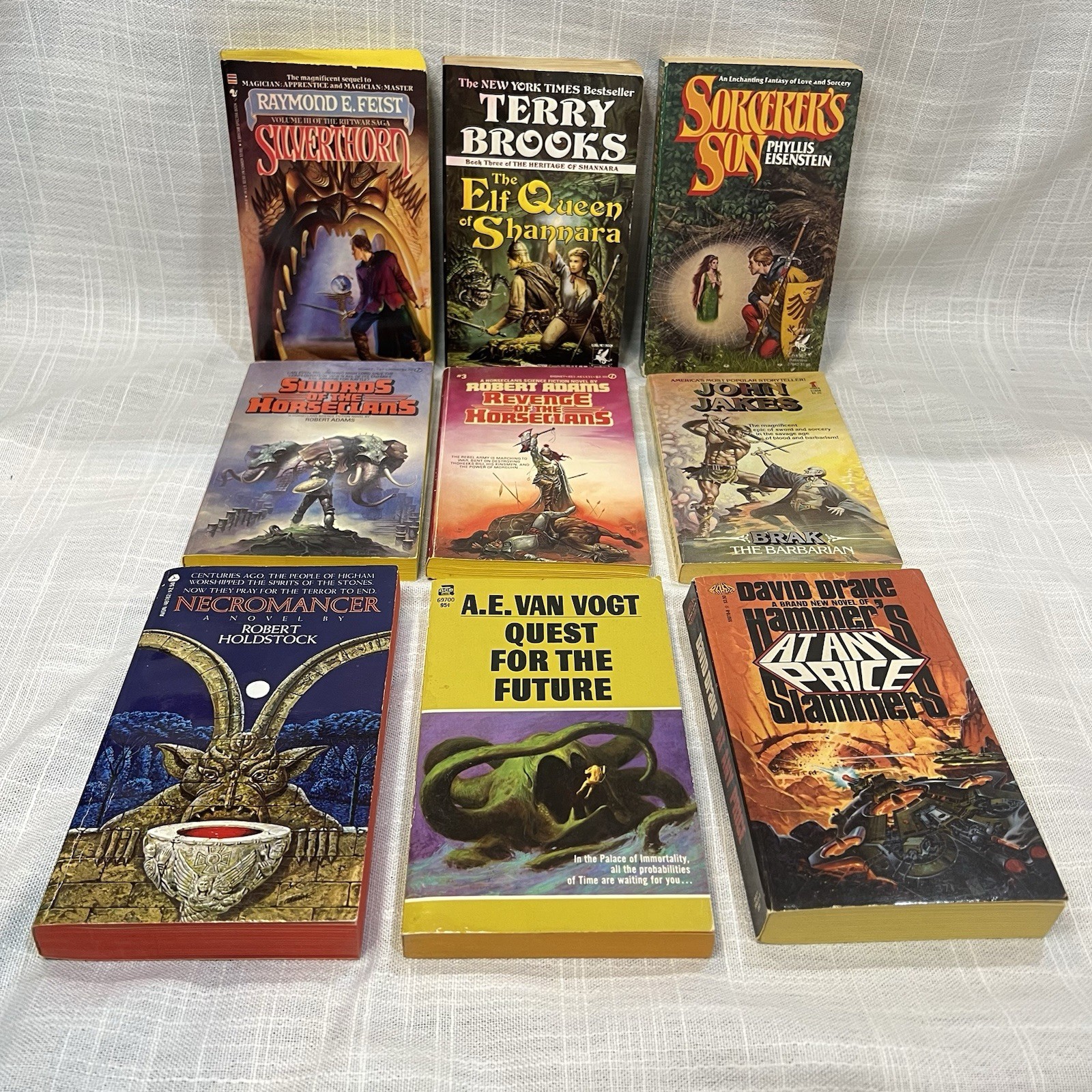 Vintage Fantasy & Science Fiction Paperback Books Horseclans Elf Queen LOT of 9