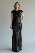 Vince Camuto Navy Blue Sequin Gown