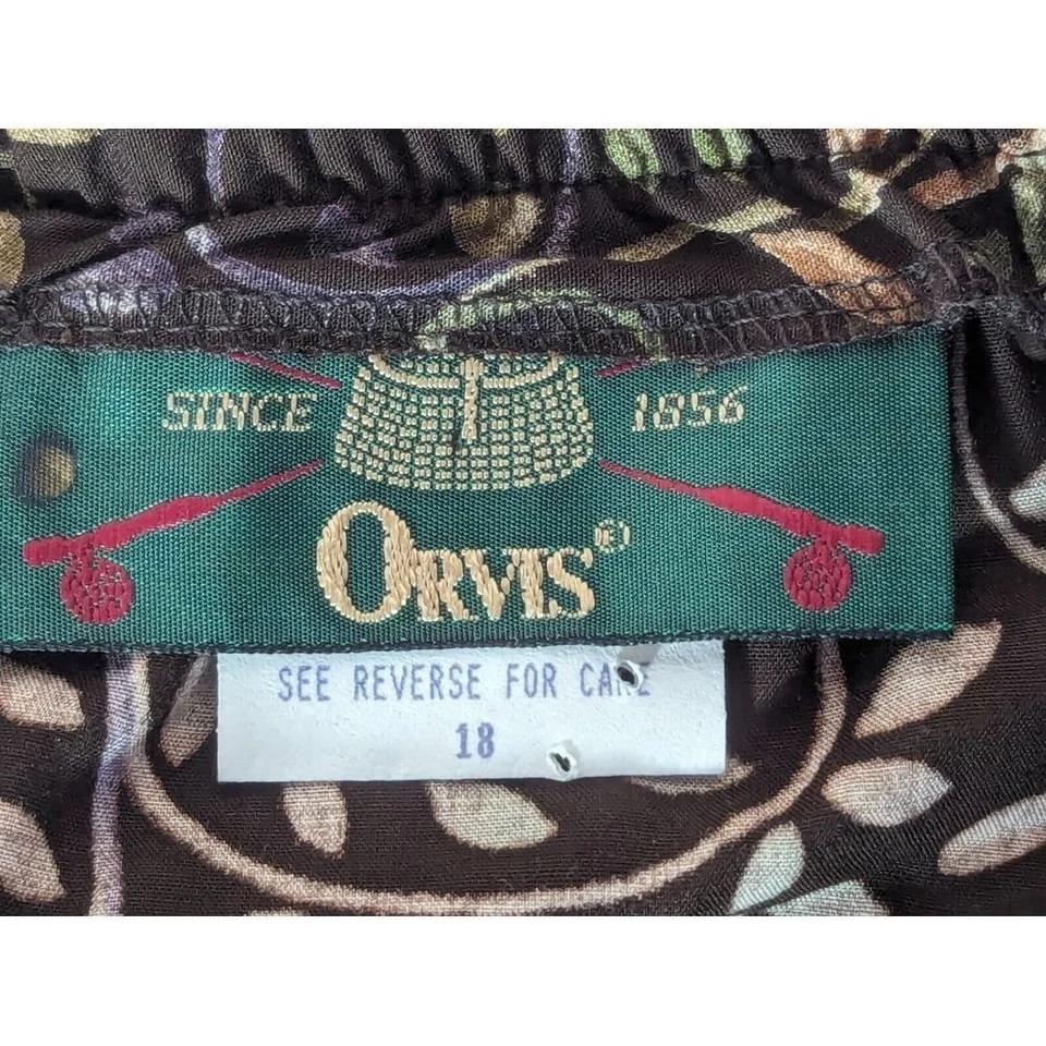 Falda De Colección Orvis Envolvente Para Mujer Talla 18 Multicolor Floral Rayón Boho Midi Larga EE. UU. Foto 3 de 4