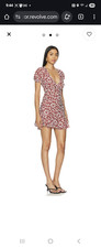 Faithfull The Brand Dress Womens Size M Aurelia Leilani Floral Red New With Tags