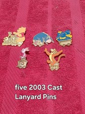 5 Cast Lanyard Winnie the Pooh Disney Pins - from 2003