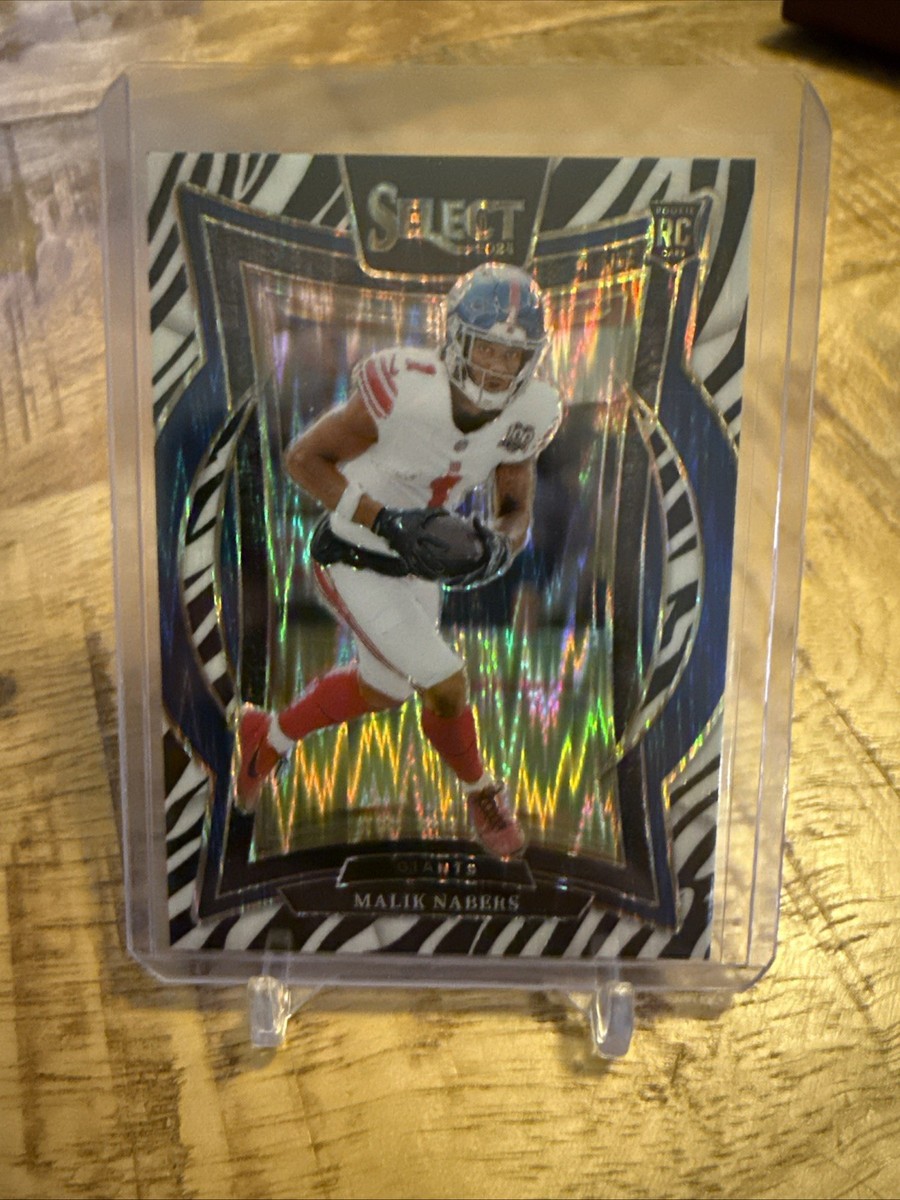 2024 Panini Select - Concourse Malik Nabers #29 Zebra Prizm (RC