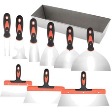 Spachtel Set Edelstahl 10-tlg Silikongriff Trockenbau Reparatur Werkzeuge
