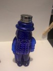 Vintage Cobalt Blue Glass Mr. Peanut Salt and Pepper Shakers 5.5" Tall — photo 3