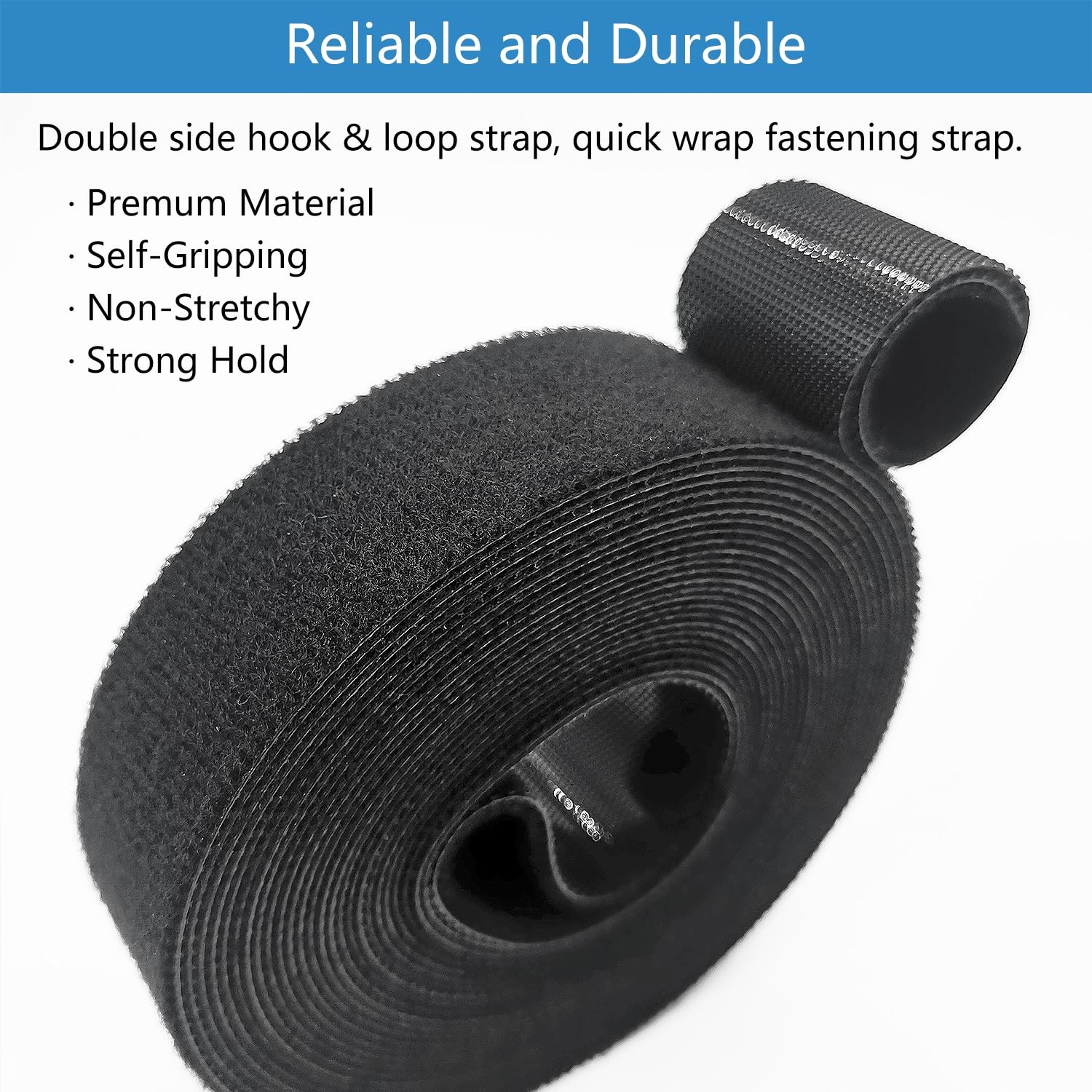 Double-Sided Hook and Loop Straps, Self-Gripping, 1 Inch Wide, Cut to Length,...