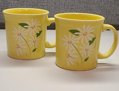 Fiesta Pair Of Yellow/Tamarack Daisy Mugs