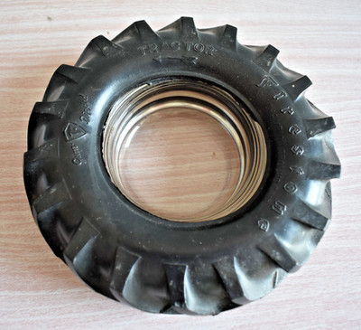 Firestone Glass Tractor Tire Ashtray Vintage