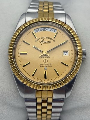 Vintage West End Co President Black Dial Automatic Men's Watch | Two Tone