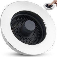 Universal Kitchen Sink Strainer Stopper Combo, 3 in 1 Pop Up, Chrome  Kitchen