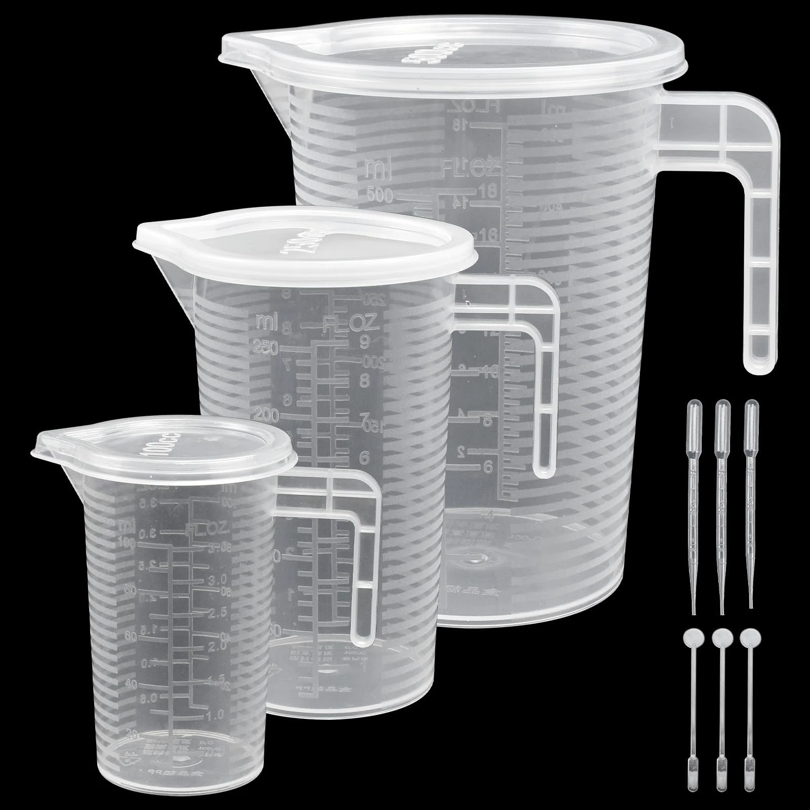 Measuring Cups, 3 Piece Measuring Cup Set 100ml, 250ml, 500ml Fine Scale Art...