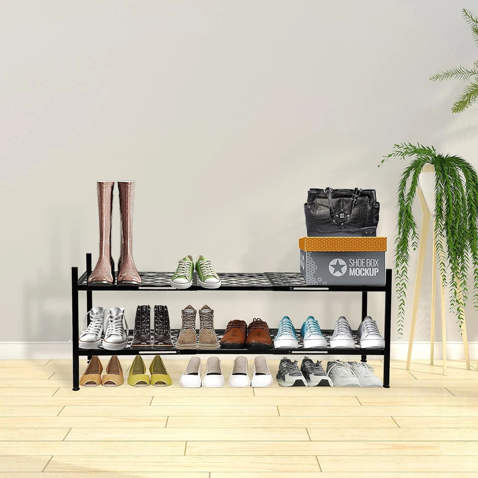 Zapatero para Armario, Organizador de Zapatos Expandible Soporte de Estante de Metal, Pila de 2 Niveles Foto 2 de 4