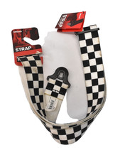 D'Addario 50BAL13 Black/White Checker Auto Lock Guitar Instrument Strap DIRTY