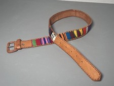 Multicolor fabric vintage belt RARE HAND MADE Women s 30 Mosaic