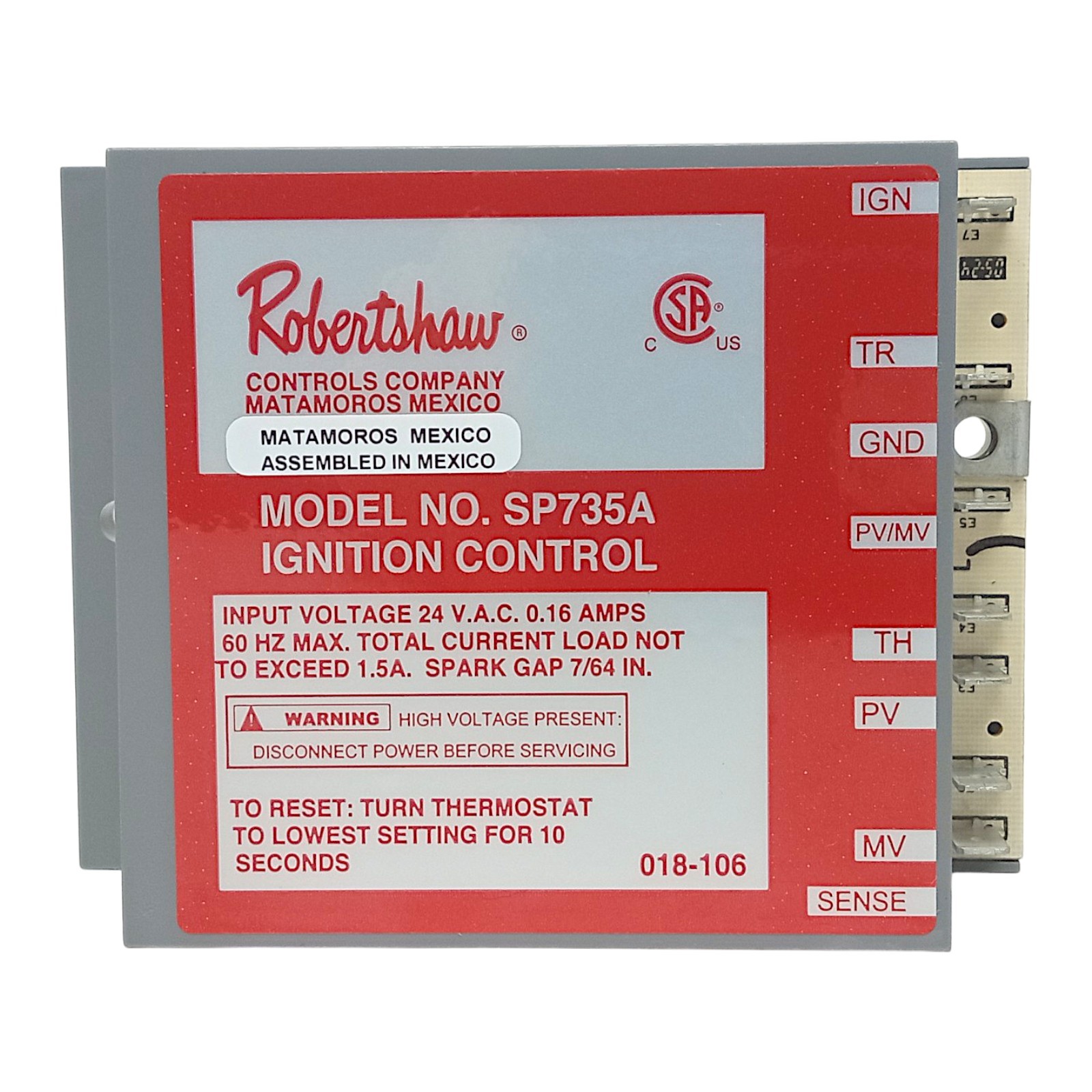 Robertshaw 780-735 SP735A Lockout Ignition Module