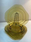 Federal Glass Madrid Bread Plates  6" Yellow Amber Depression Glass set of 4