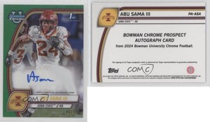 2024 Bowman U Chrome Prospect Green Refractor /99 Abu Sama III #PA-ASA Auto