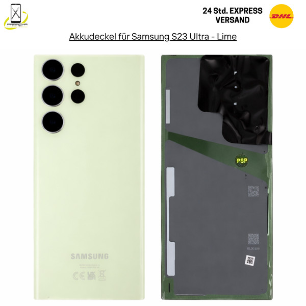 100% Original Samsung Galaxy S23 Ultra S918B Akkudeckel Backcover Lime-image