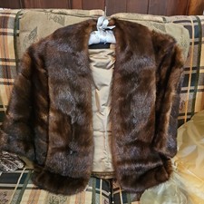 Vintage Mink Stole, Small/Medium With Monogram