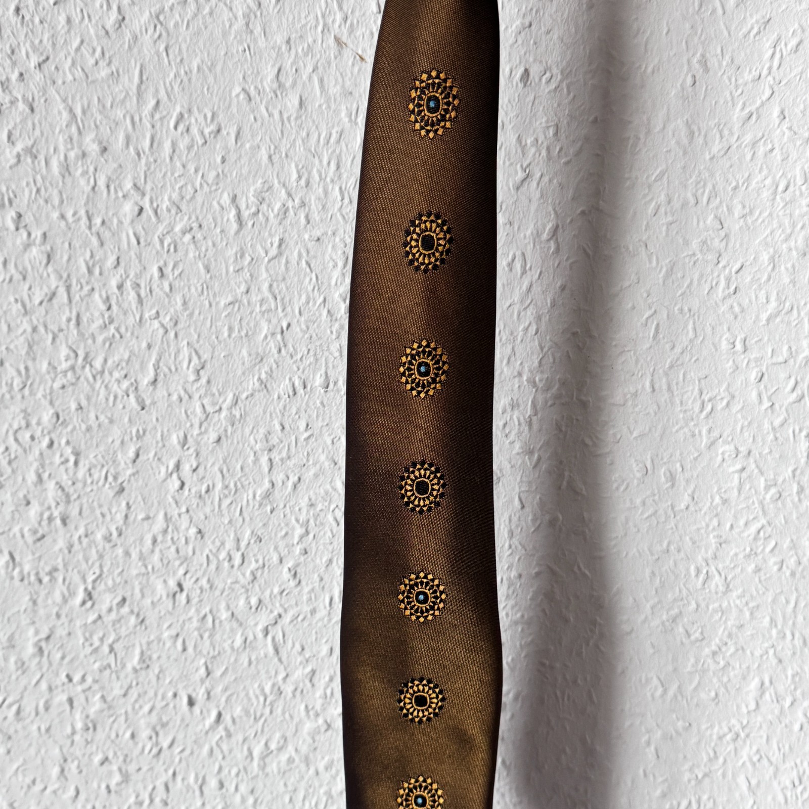 Vintage "Jewel" Brown Geometric Patterned Tie image 3